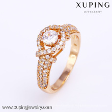 11906 Xuping Modeschmuck China Großhandel 18K Gold Ring Designs Luxus Glas Ringe Charm Schmuck für Frauen